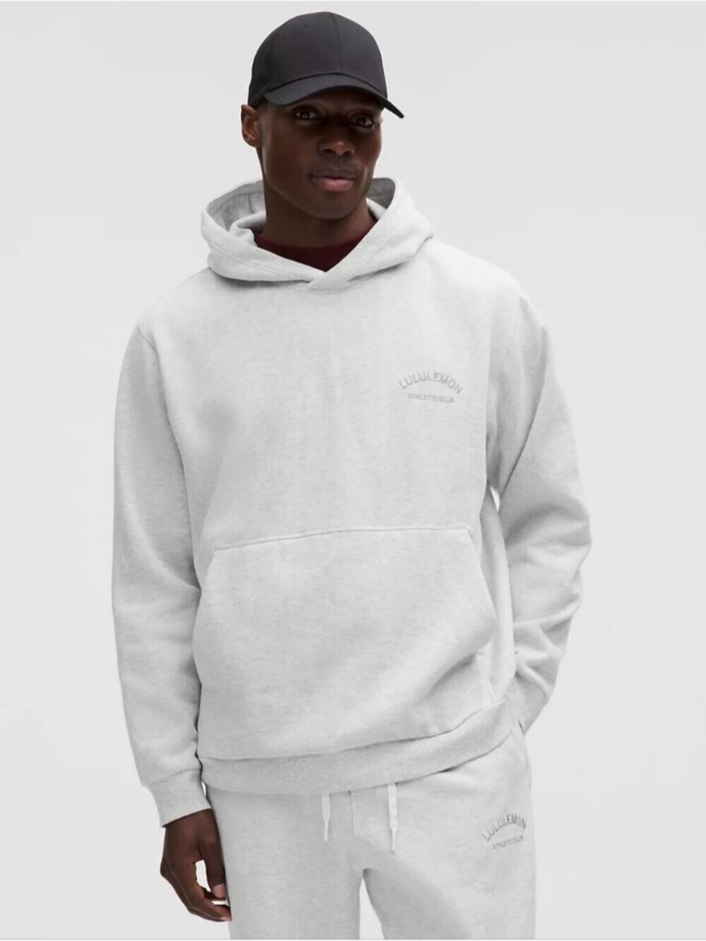 Lululemon Steady State Pullover Hoodie Collegiate "Athletic Club" Heathered Grey